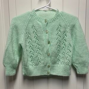 Charming Mint Green Kids Cardigan